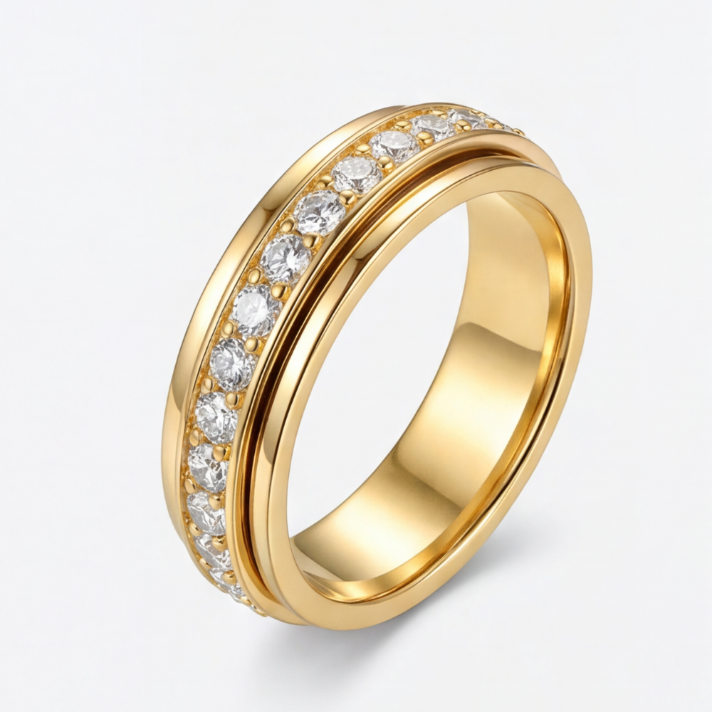 🔥This week's hot sale🔥Rotating Zirconia Spinner Ring