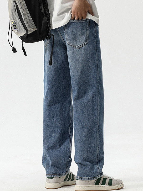 Men's retro all-match casual straight jeans