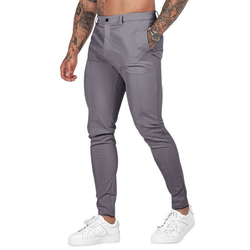 Men's Casual Solid Color Slim Fit Trousers