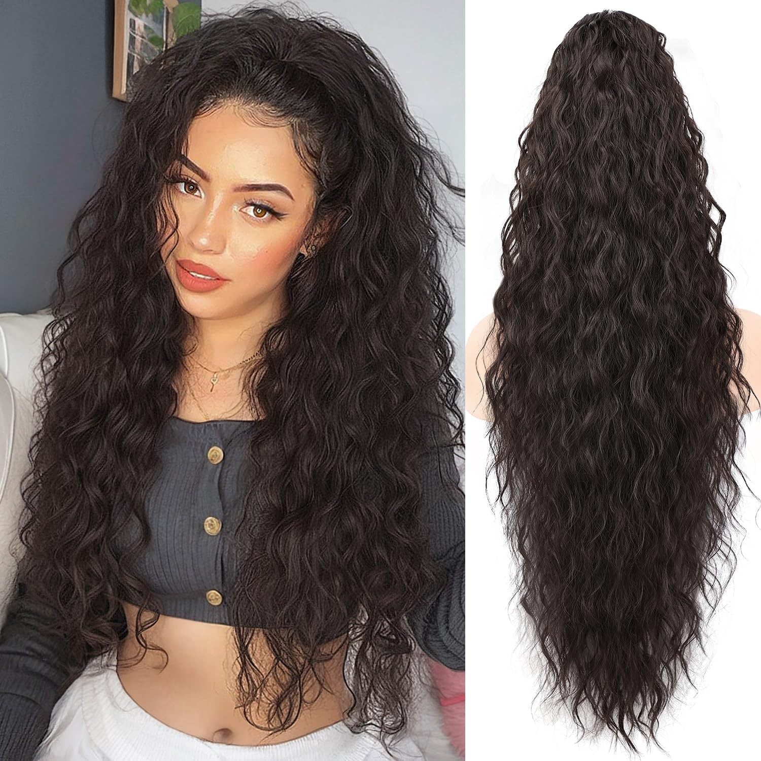 🔥This week's hot sale🔥Women's ponytail long curly hair bundle