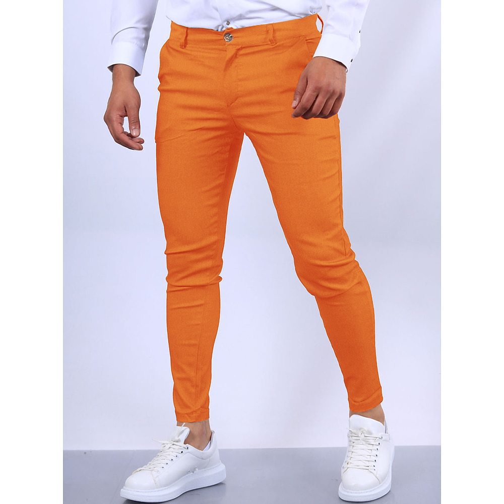 Men's Casual Solid Color Slim Fit Trousers