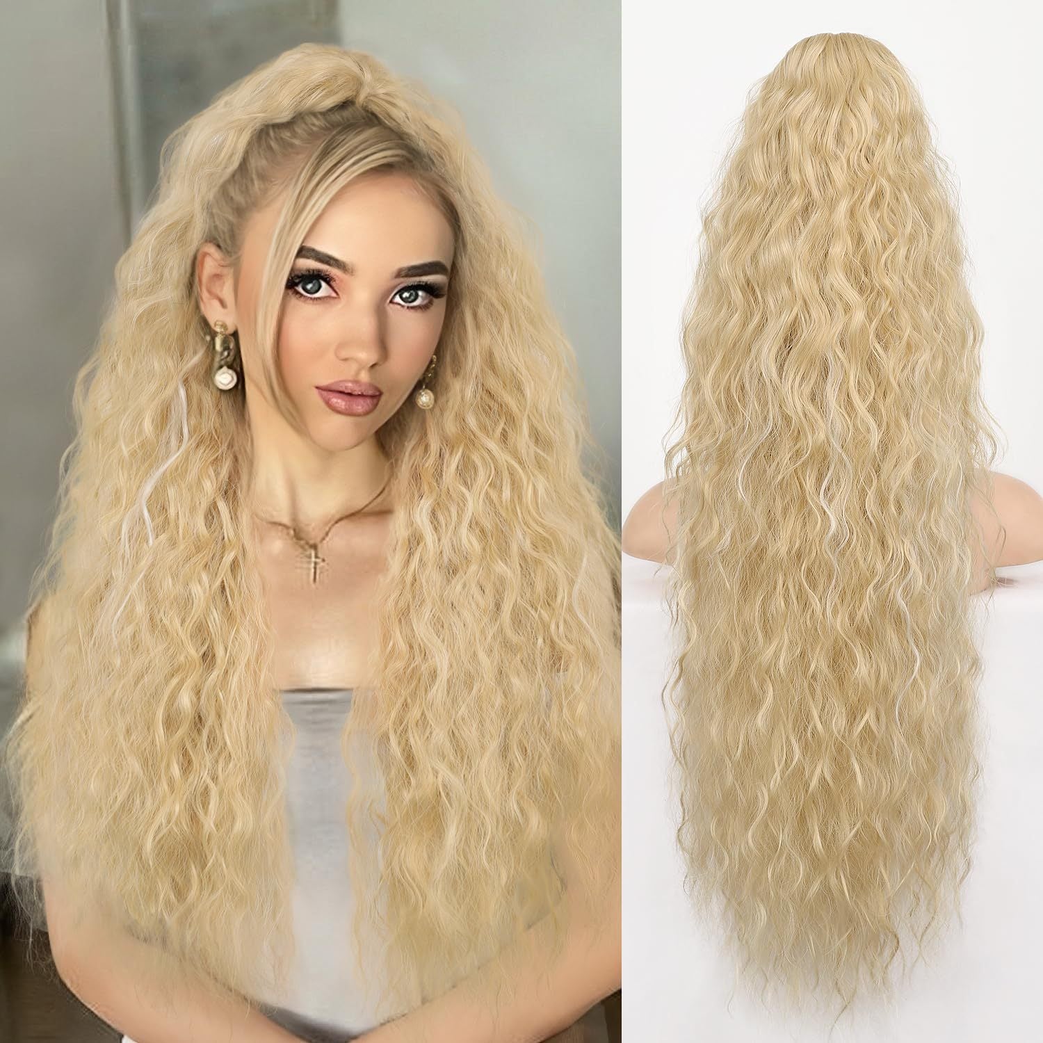 🔥This week's hot sale🔥Women's ponytail long curly hair bundle