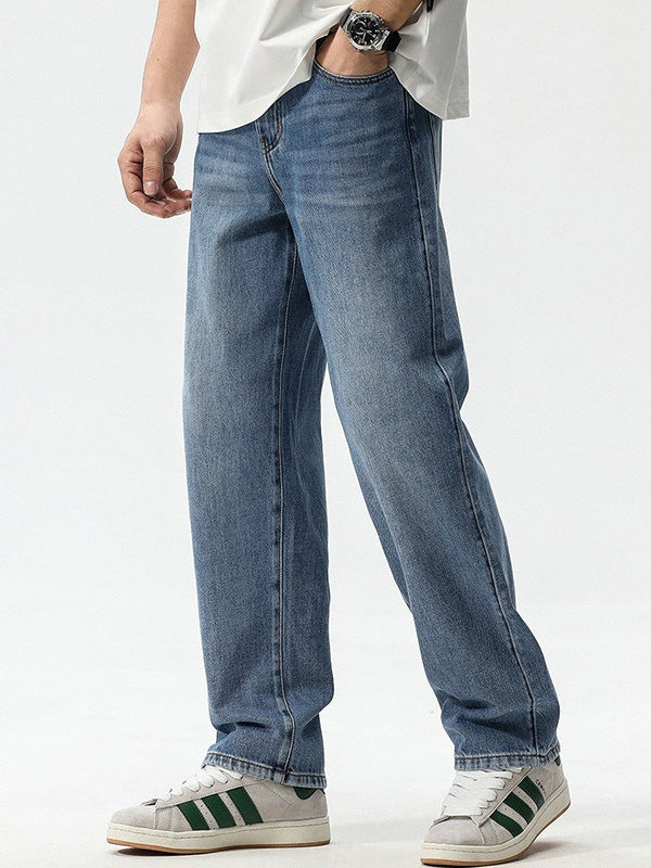 Men's retro all-match casual straight jeans