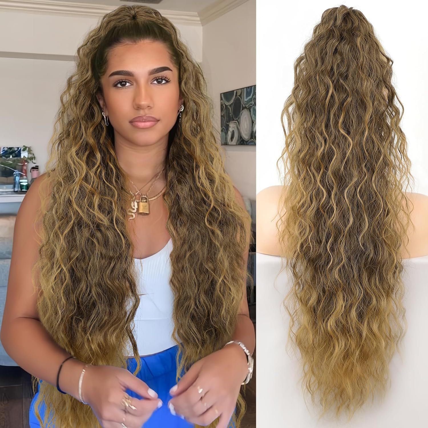 🔥This week's hot sale🔥Women's ponytail long curly hair bundle