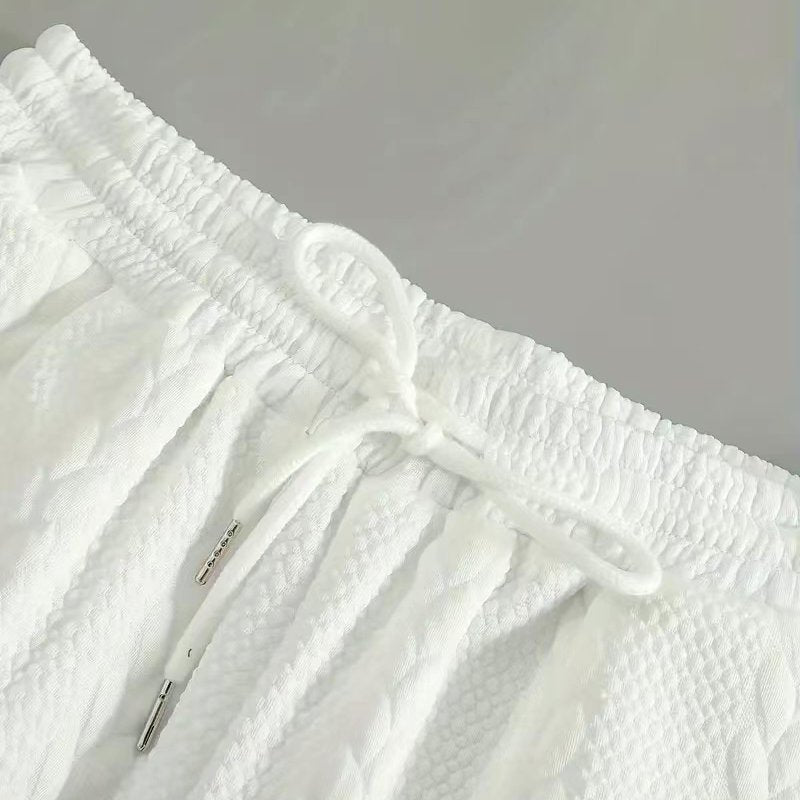 Men's Printed Round Neck Short Sleeve Casual Shorts Suit