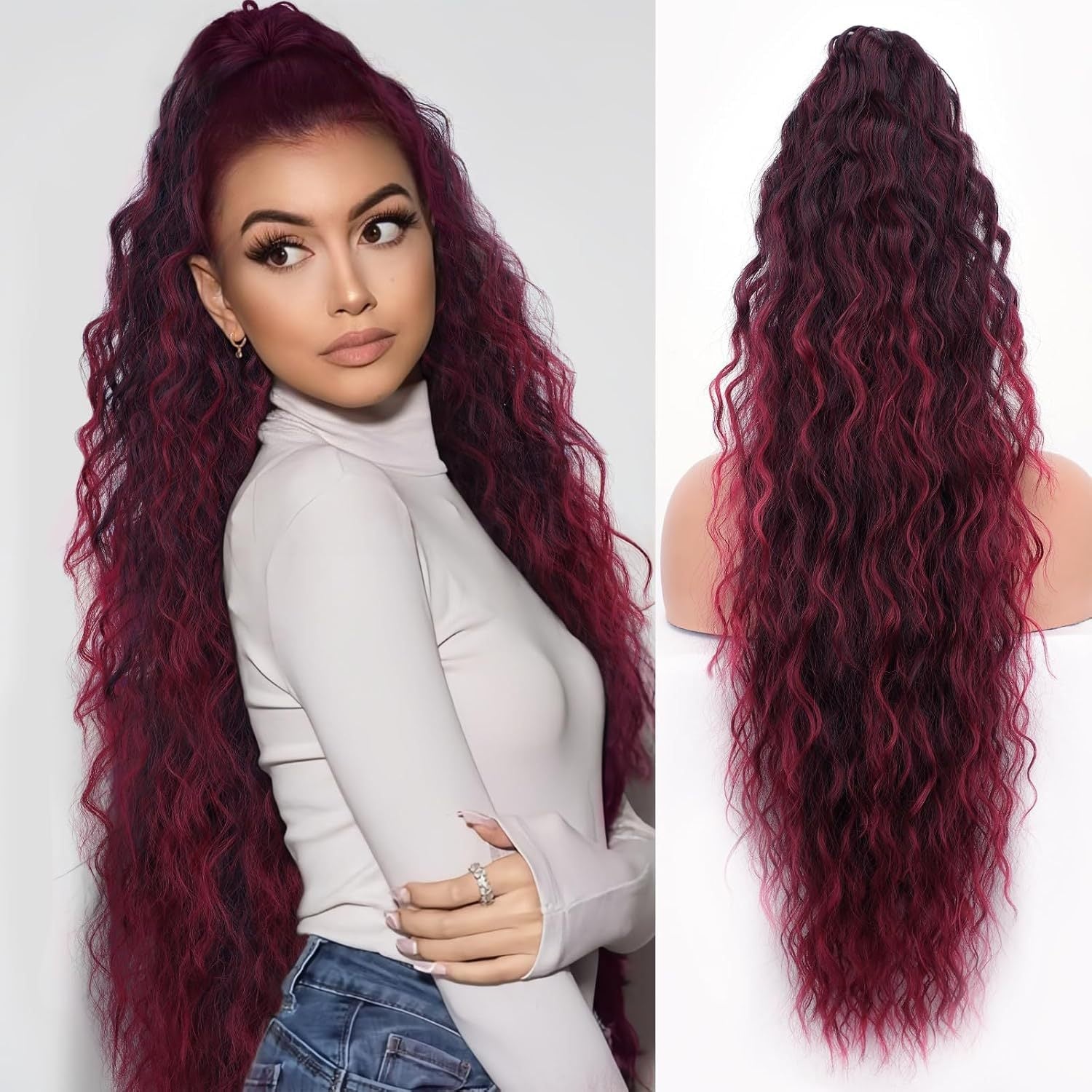 🔥This week's hot sale🔥Women's ponytail long curly hair bundle