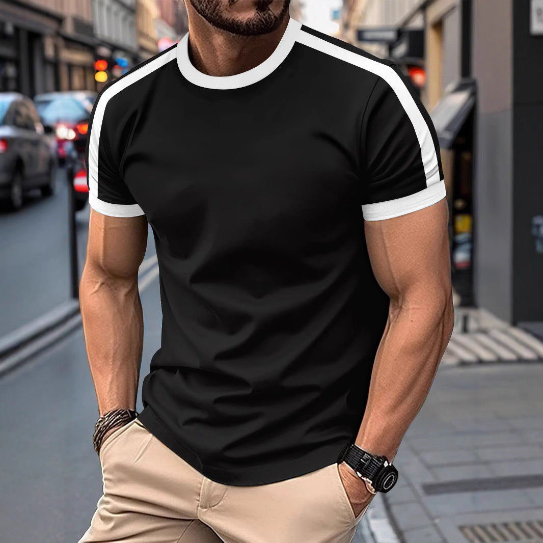 Men's contrasting crew neck T-shirt