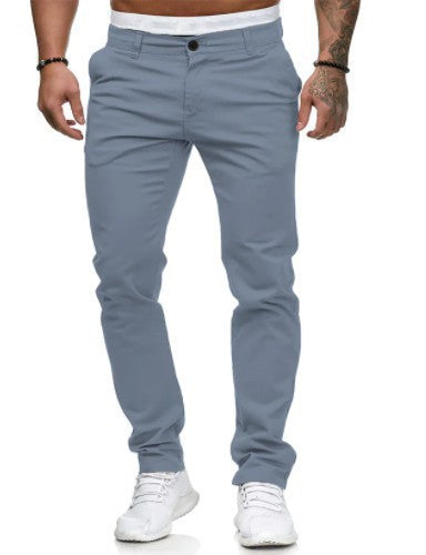 Men's Casual Solid Color Slim Fit Trousers