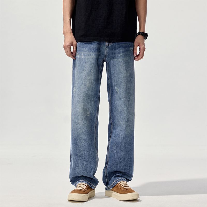 Men's retro all-match casual straight jeans
