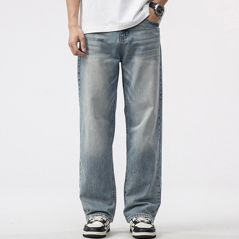 Men's retro all-match casual straight jeans