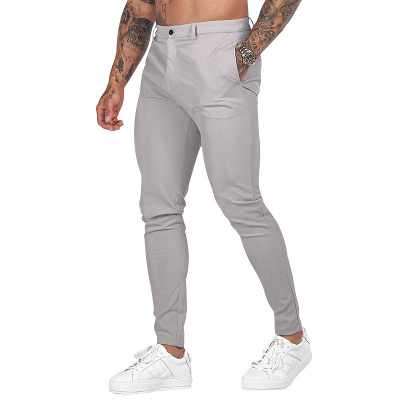 Men's Casual Solid Color Slim Fit Trousers