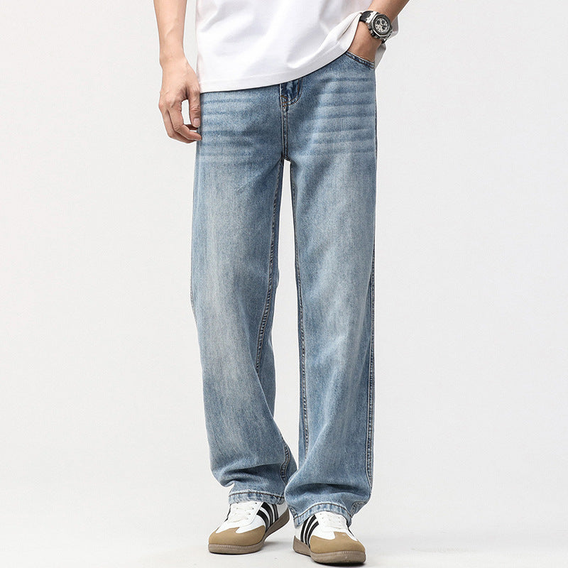 Men's retro all-match casual straight jeans