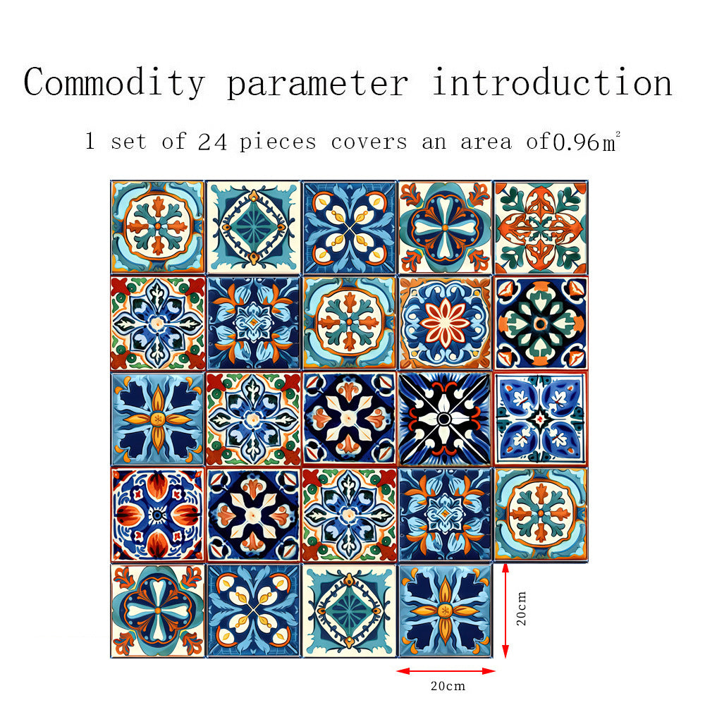 🔥This week's hot sale🔥24-pack Moroccan series self-adhesive waterproof decorative wall stickers