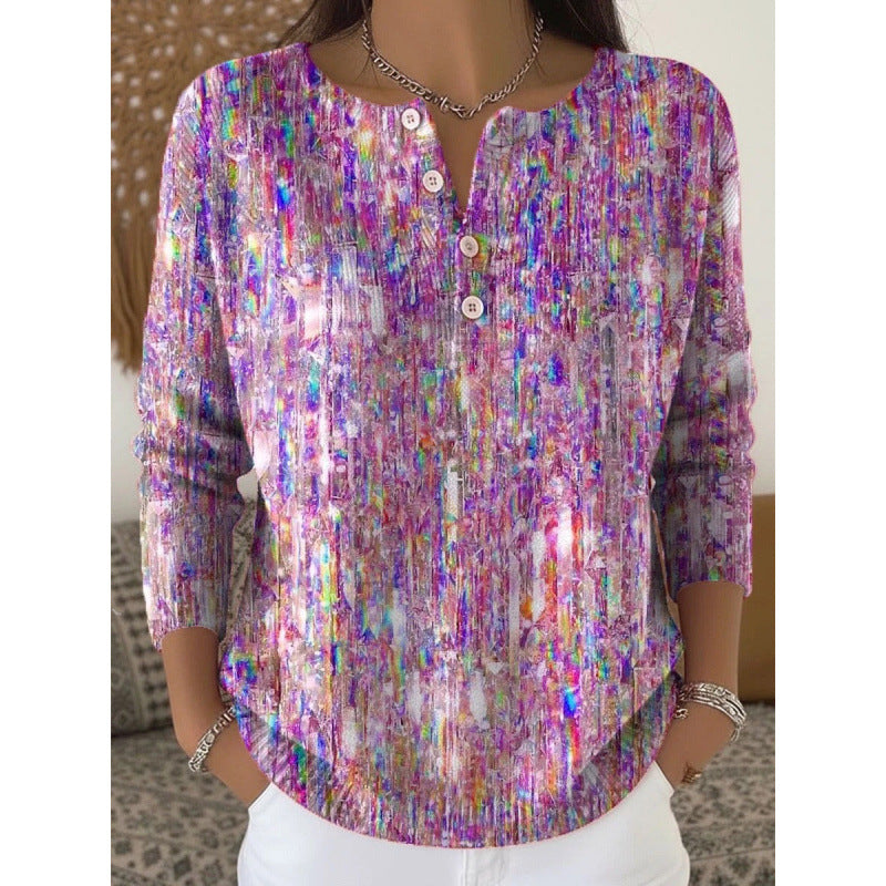🔥This week's hot sale🔥Buttoned Christmas Tree Print Sweatshirt