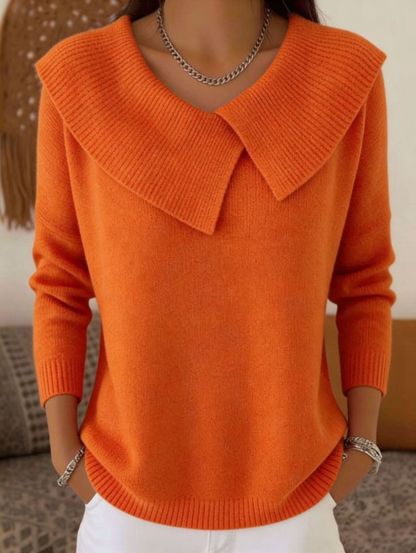 🔥This week's hot sale🔥Women's Christmas Lapel Pullover Sweater