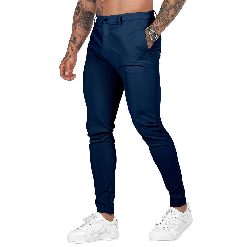 Men's Casual Solid Color Slim Fit Trousers