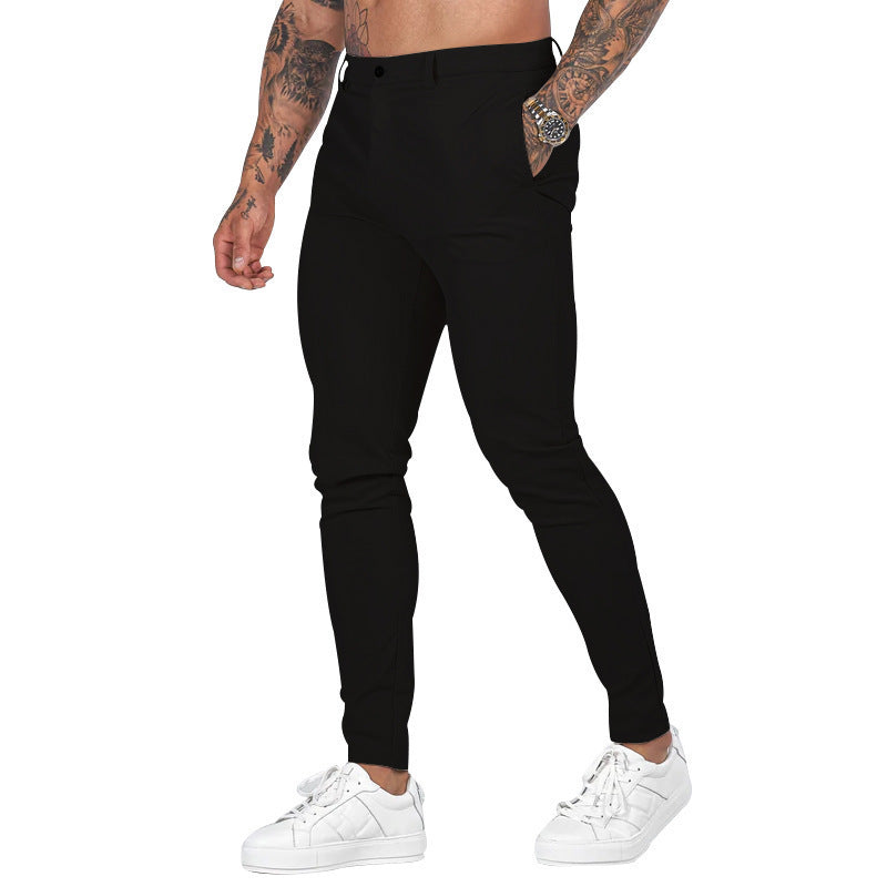 Men's Casual Solid Color Slim Fit Trousers