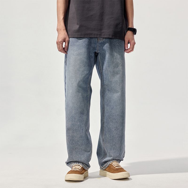 Men's retro all-match casual straight jeans