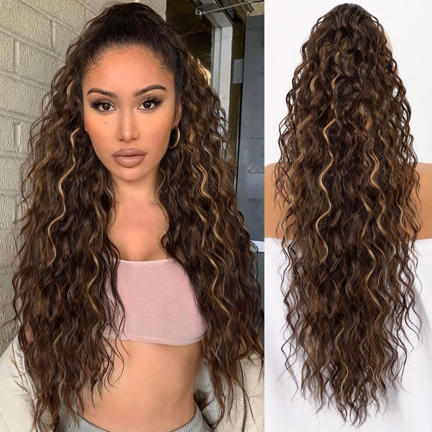 🔥This week's hot sale🔥Women's ponytail long curly hair bundle