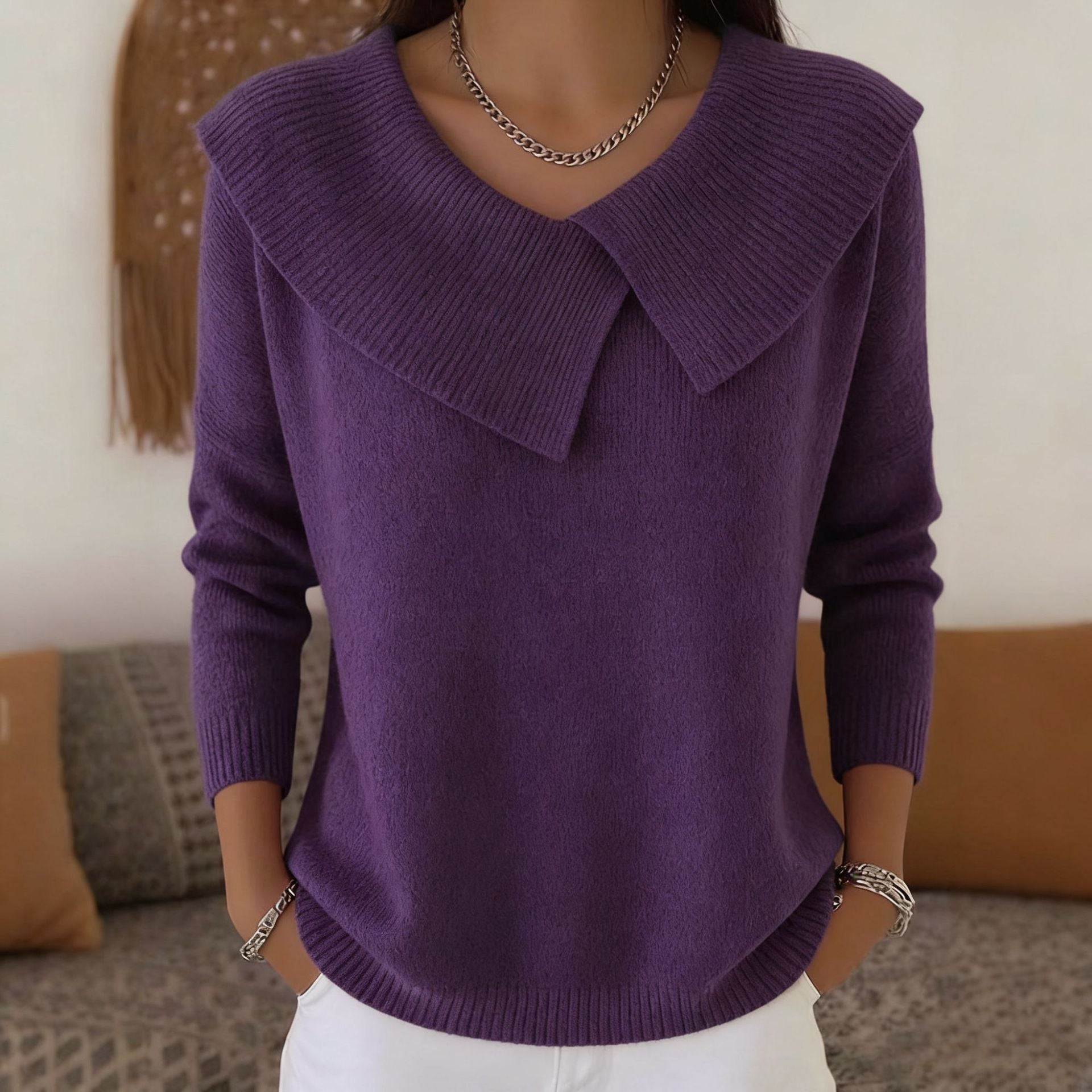 🔥This week's hot sale🔥Women's Christmas Lapel Pullover Sweater