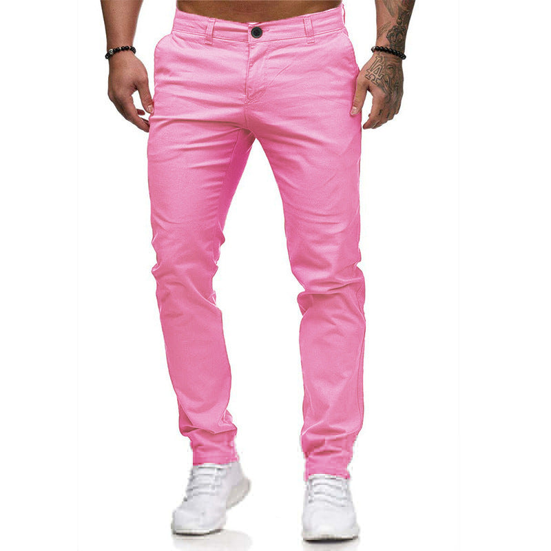 Men's Casual Solid Color Slim Fit Trousers