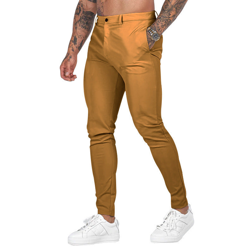 Men's Casual Solid Color Slim Fit Trousers