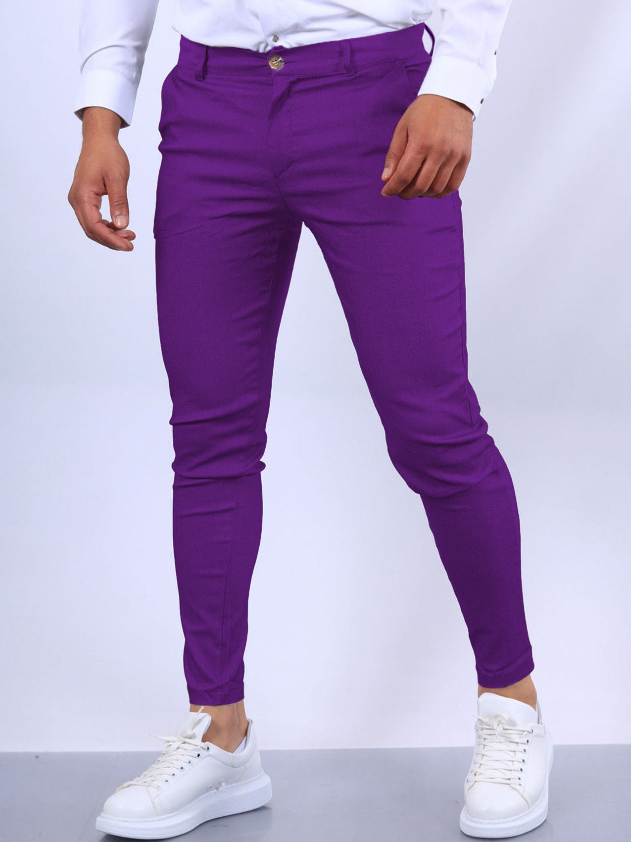 Men's Casual Solid Color Slim Fit Trousers