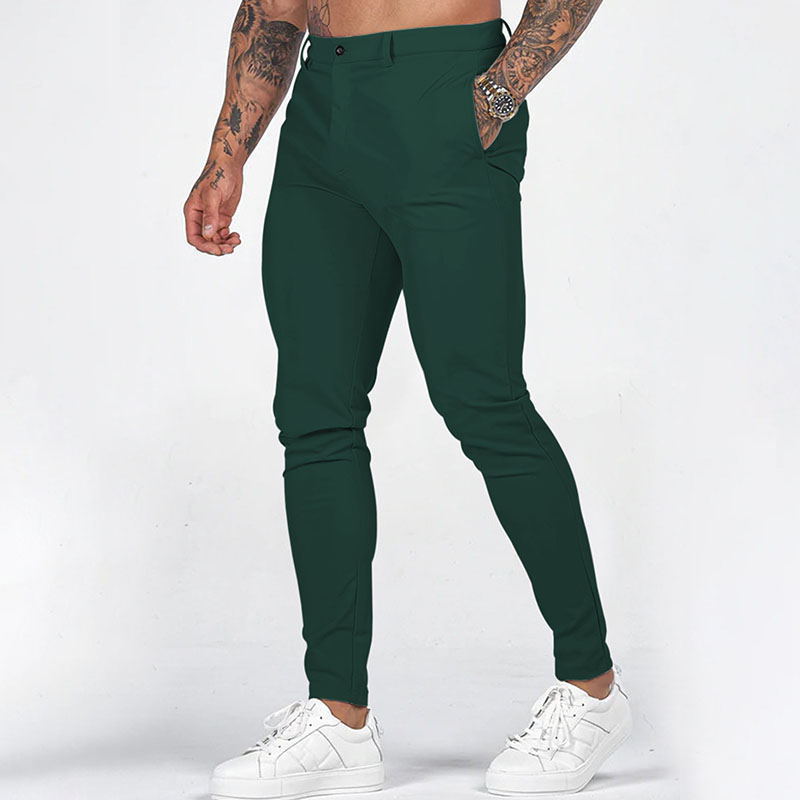 Men's Casual Solid Color Slim Fit Trousers