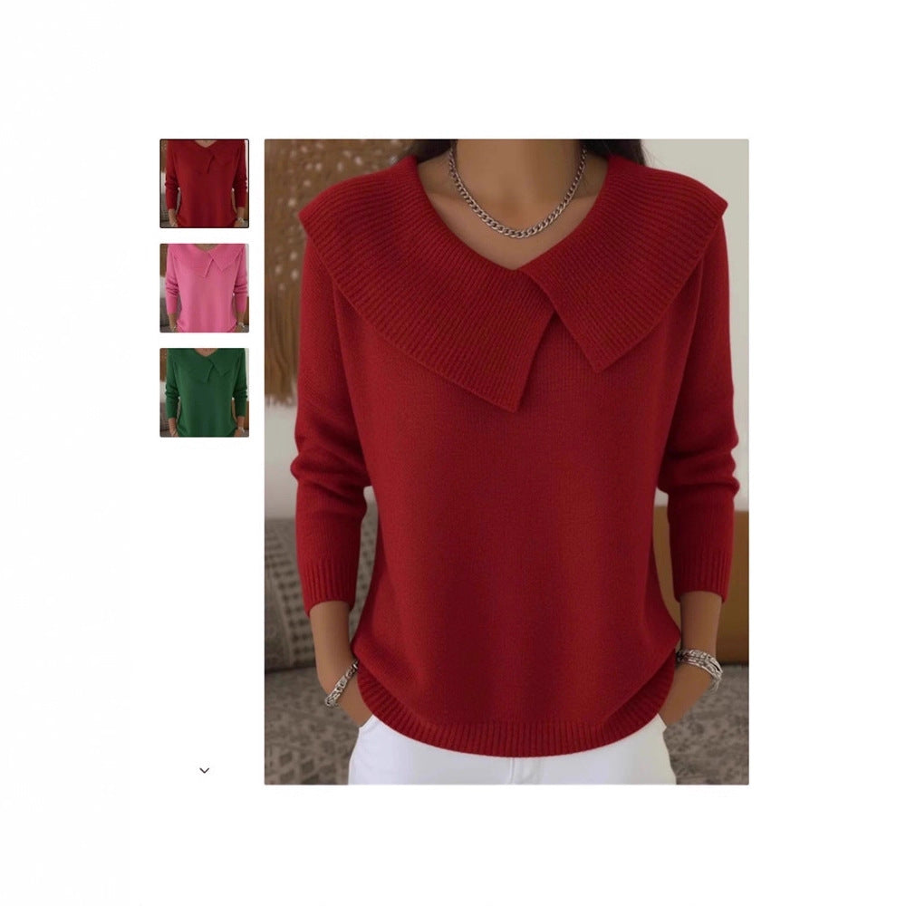 🔥This week's hot sale🔥Women's Christmas Lapel Pullover Sweater