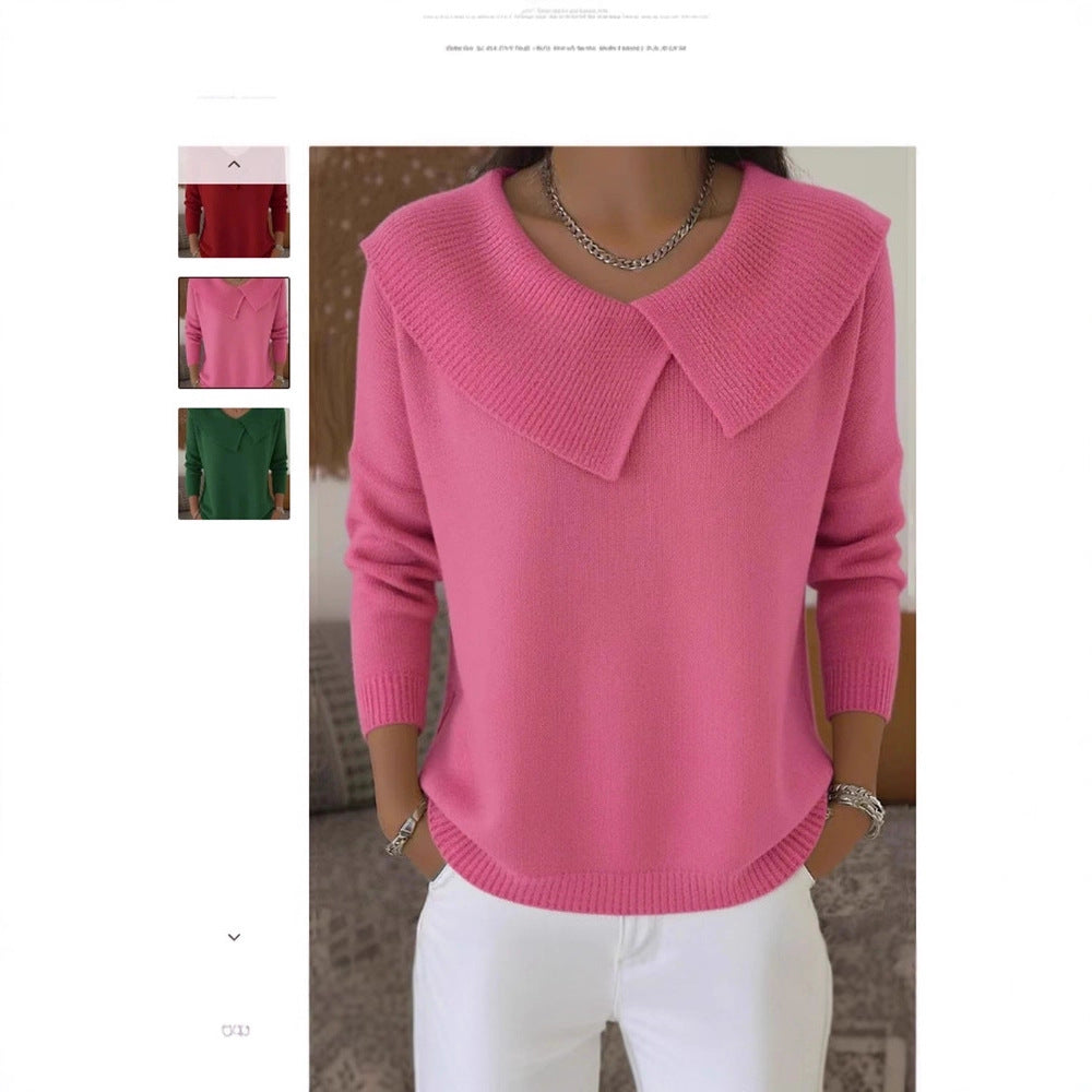 🔥This week's hot sale🔥Women's Christmas Lapel Pullover Sweater