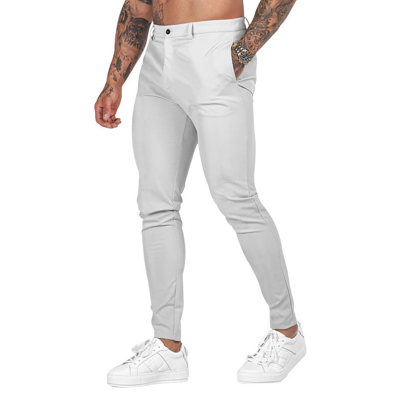 Men's Casual Solid Color Slim Fit Trousers