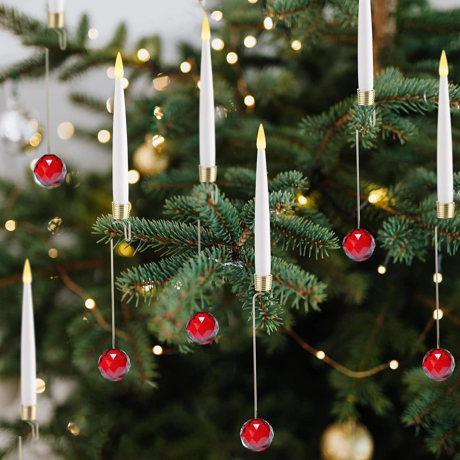 🔥This week's hot sale🔥 christmas tree led candles with clear crystal ball hook limited stock