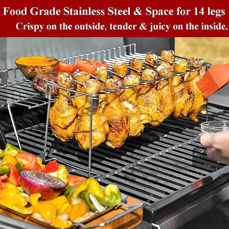 Metal Chicken Leg Rack — Non-Stick BBQ Rack (Specially for Camping)