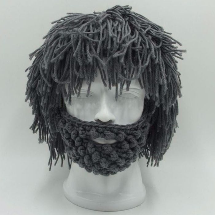 🔥This week's hot sale🔥Punk Style Beanie with Attached Straight Hair Wig and Knitted Beard