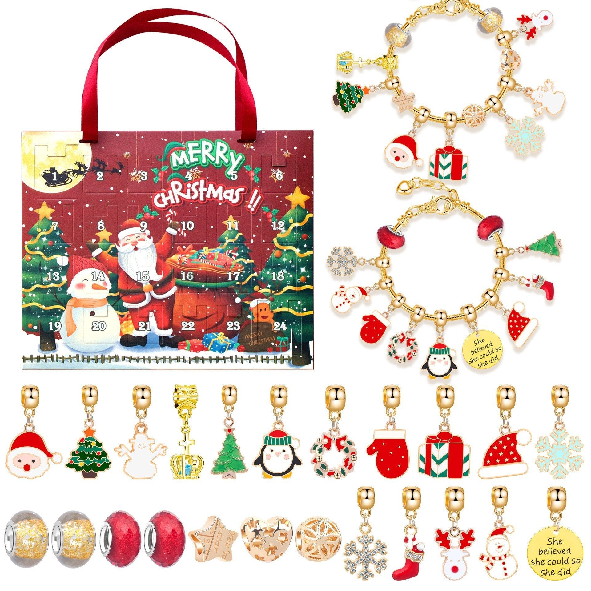 🔥This week's hot sale🔥diy christmas advent calendar bracelets set