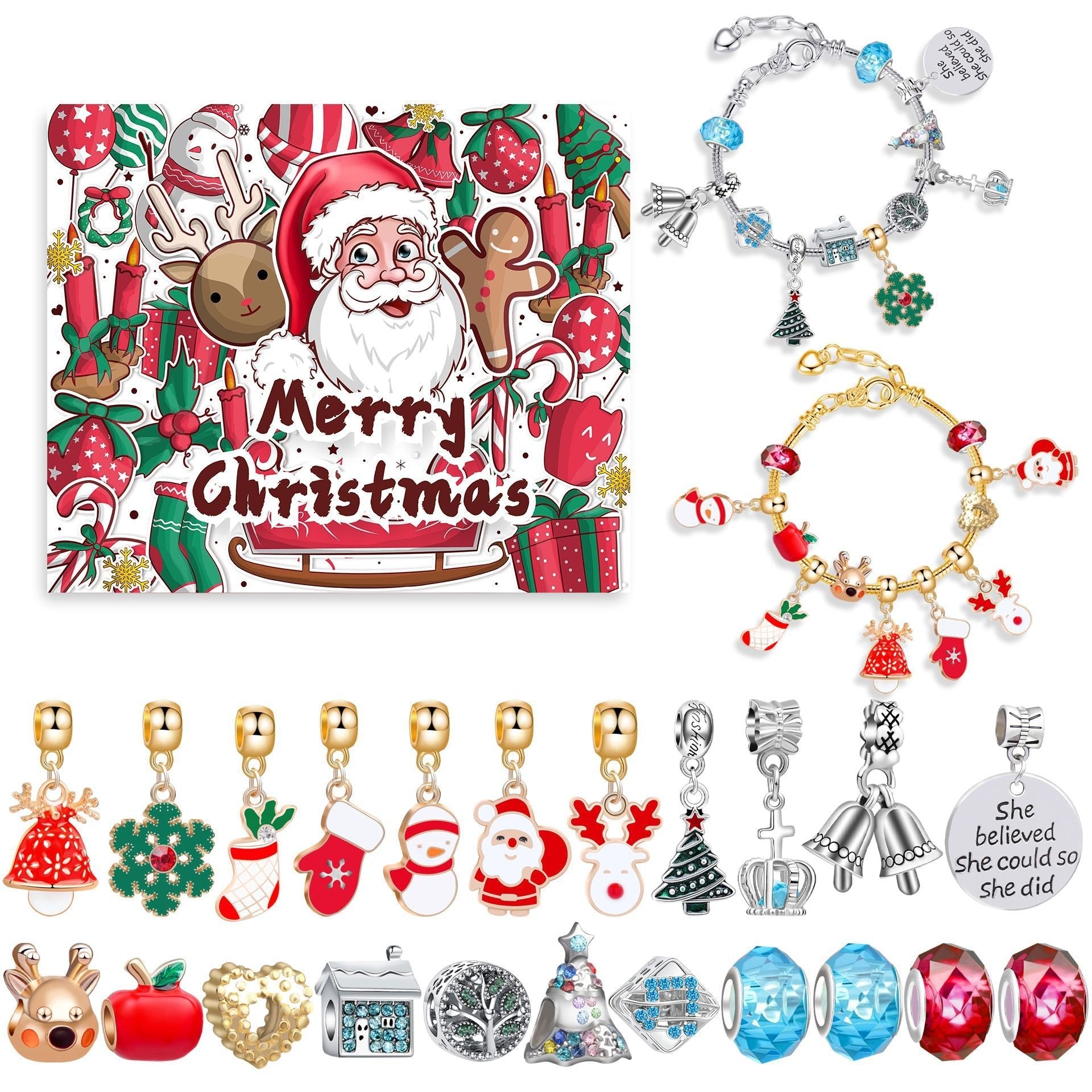 🔥This week's hot sale🔥diy christmas advent calendar bracelets set