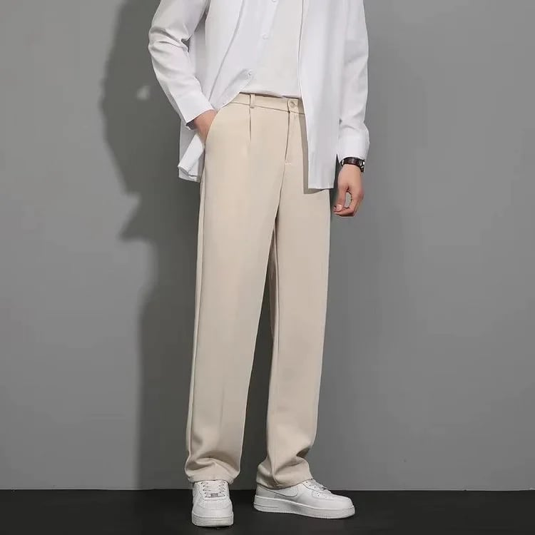 Men's spring and summer ice silk straight pants