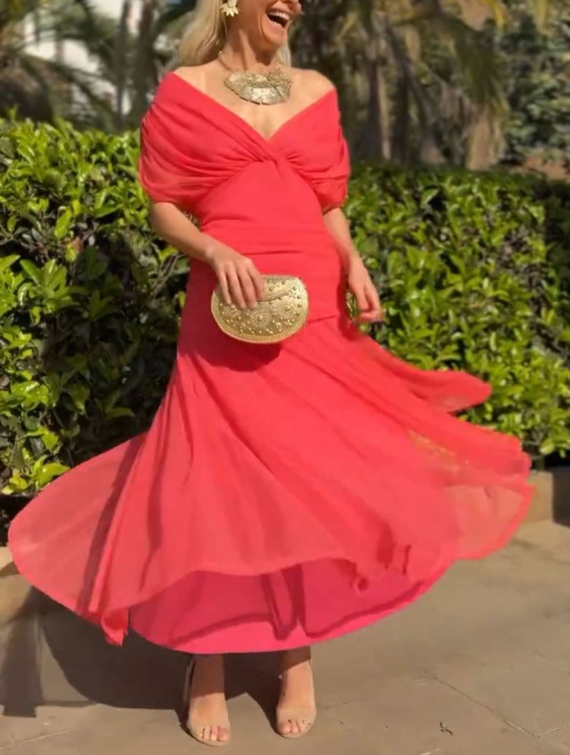 🔥This week's hot sale🔥 Women's Elegant Mesh Boutonniere Dress