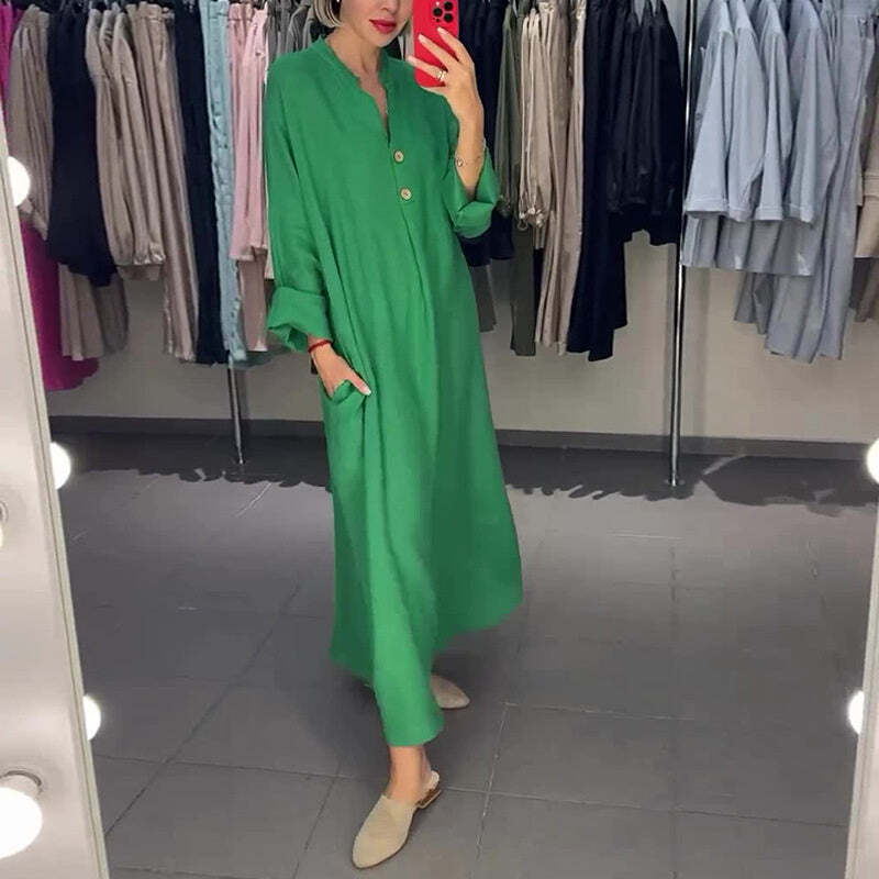 🔥This week's hot sale🔥Women's long shirt dress with pockets