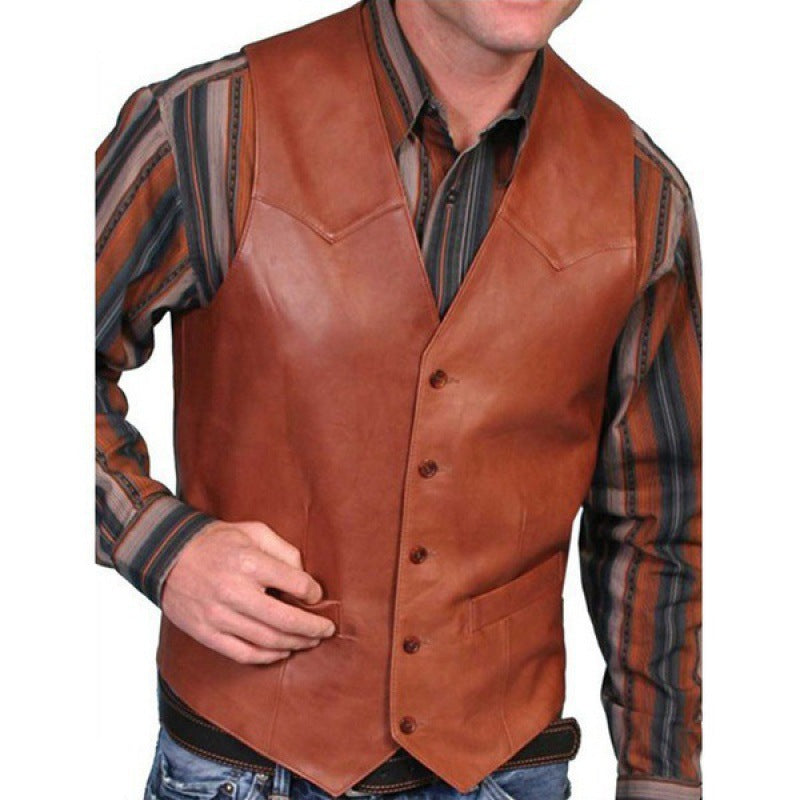 🔥This week's hot sale🔥Retro Men's Leather Vest