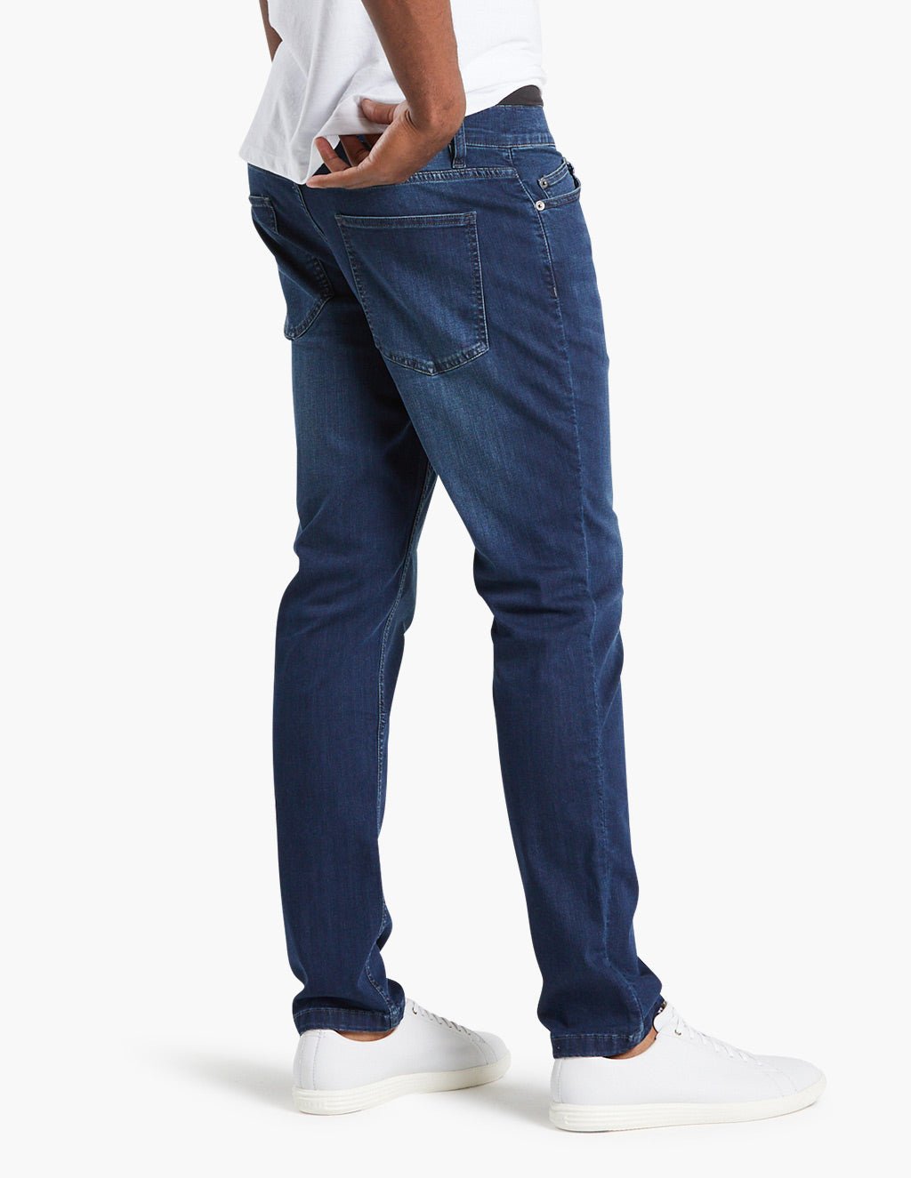Men's high elastic slim jeans