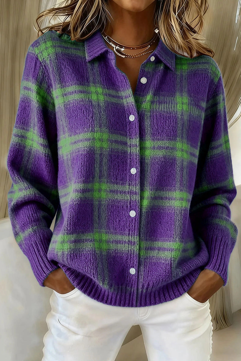🔥This week's hot sale🔥Women's Plaid Print Casual Cotton Buttoned