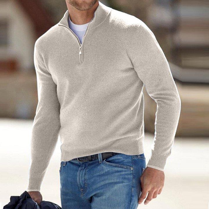 🔥This week's hot sale🔥 Men's Cashmere Zip Basic Sweater