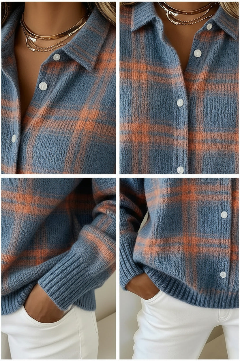 🔥This week's hot sale🔥Women's Plaid Print Casual Cotton Buttoned