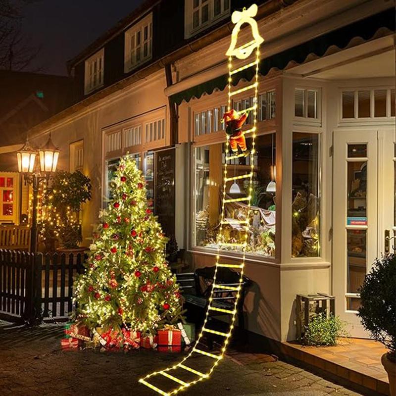 🔥This week's hot sale🔥christmas decorative ladder lights with santa claus