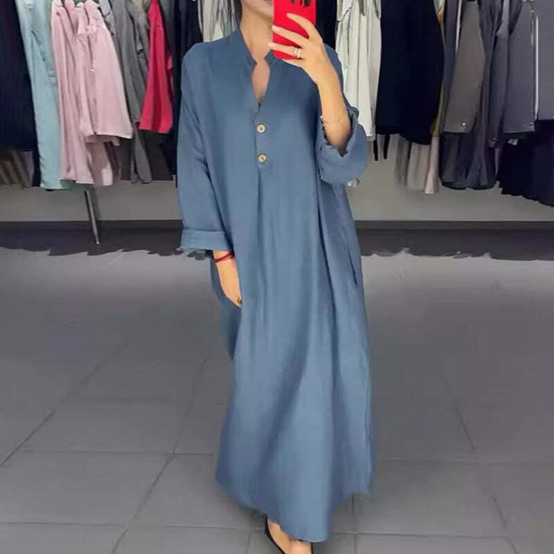🔥This week's hot sale🔥Women's long shirt dress with pockets