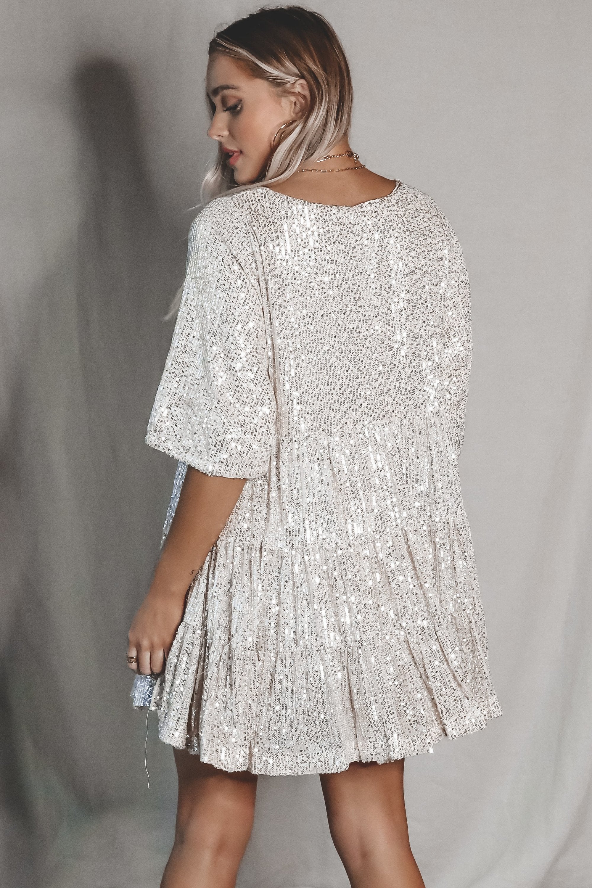 🔥This week's hot sale🔥 Sequin Baby Doll Dress
