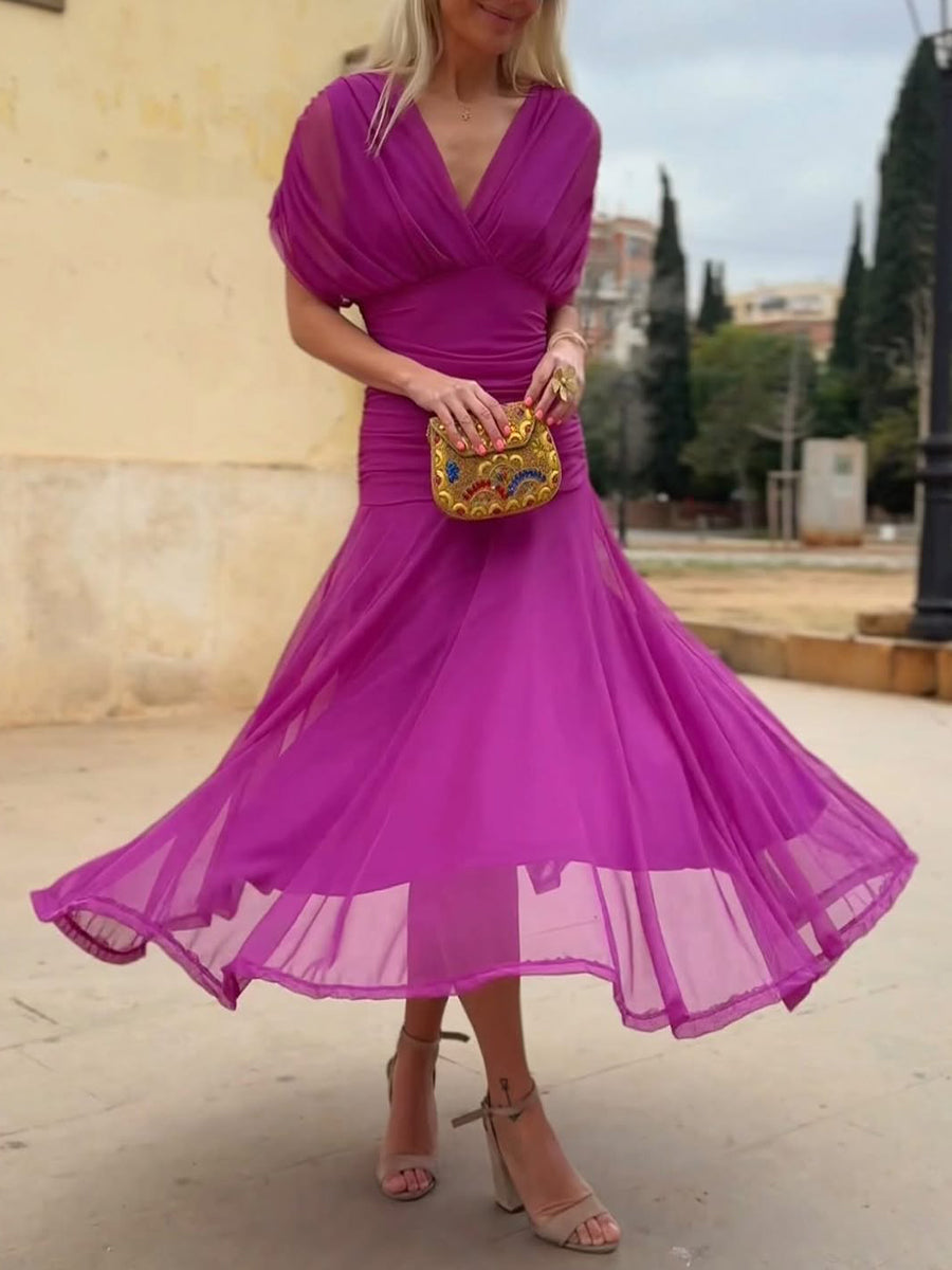 🔥This week's hot sale🔥 Women's Elegant Mesh Boutonniere Dress