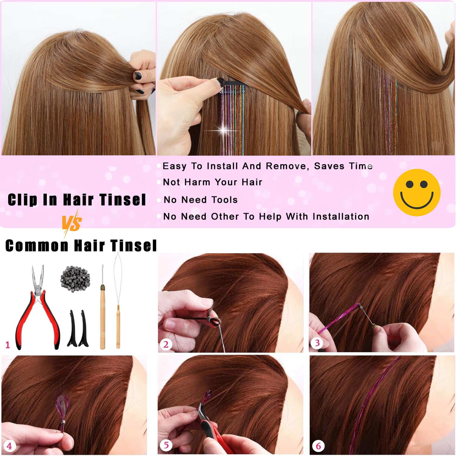 🔥This week's hot sale🔥Clip-on Shimmering Hair Extensions