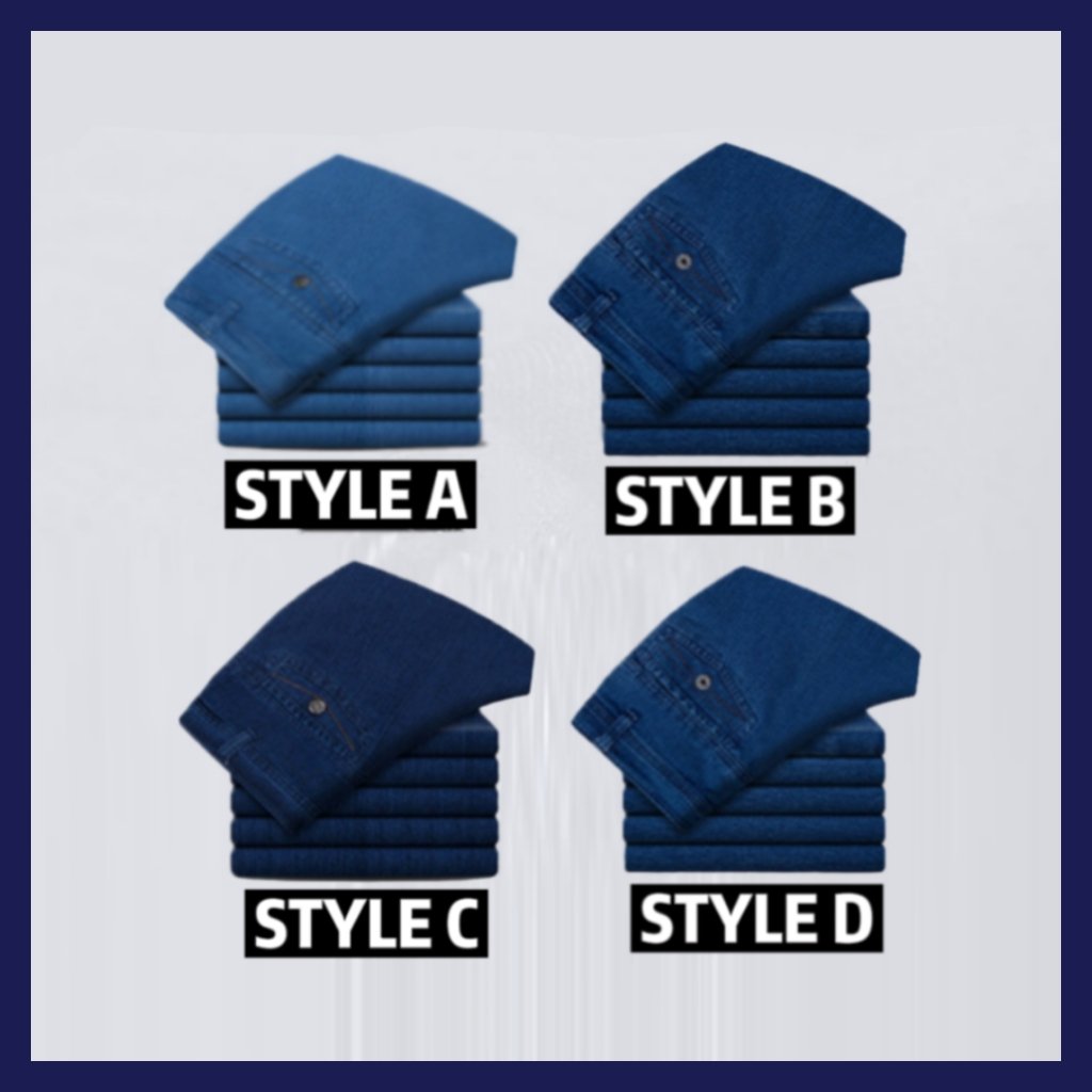 Men's high waist casual straight jeans